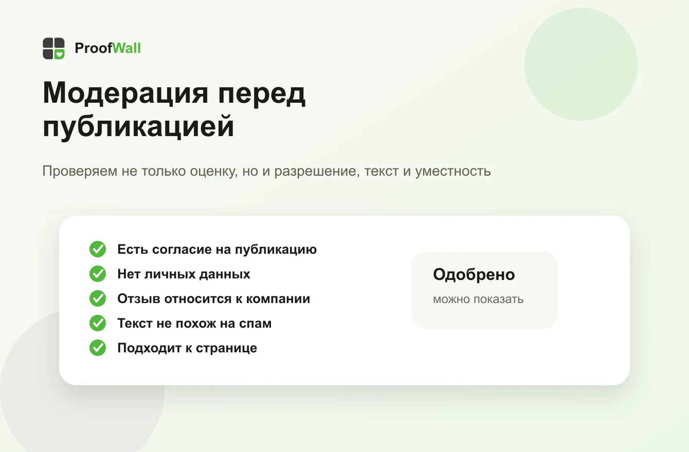 Чек-лист модерации отзывов перед публикацией на сайте