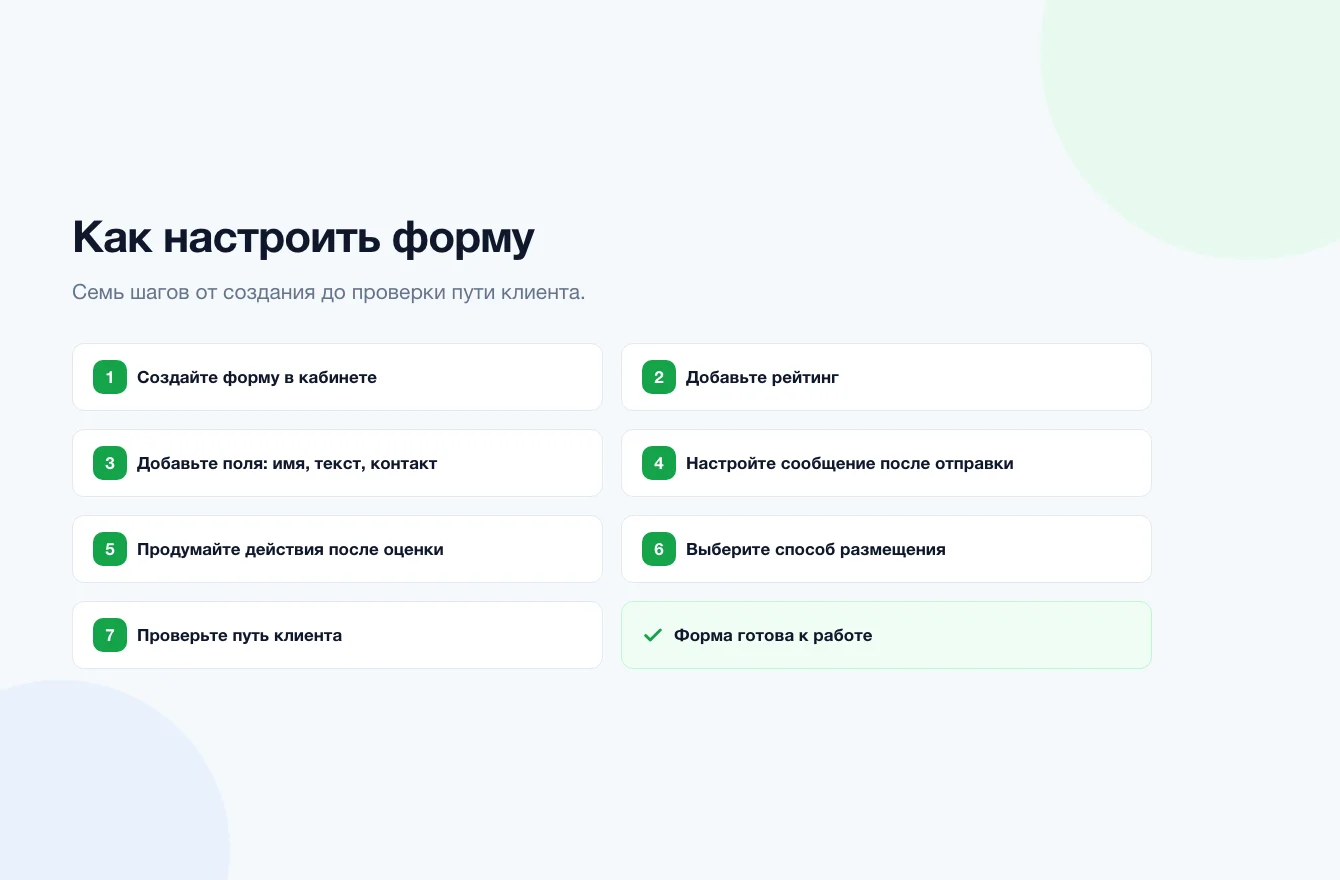Настройка QR-кода для сбора отзывов в Proofwall: форма, рейтинг, поля, действия после оценки, ссылка и QR-код